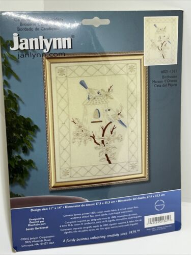 Janlynn Sealed 2010 Candlewicking Embroidery Kit #021-1361 BIRDHOUSE- 11” x 14” - $18.69