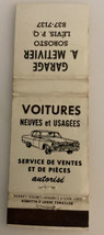 Vintage Premier Matchbook Cover Garage Metivier Levis PQ New Used Cars Q... - $14.01