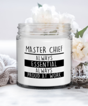 Master Chief Candle - Always Essential Always Proud At Work - Funny 9 oz Hand  - £15.92 GBP