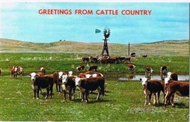 Nebraska Postcard Greetings From Cattle Country Windmill - £2.33 GBP