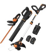 Worx 20V GT 3.0 + Turbine Blower + Hedge Trimmer (Batteries &amp; Charger In... - £286.79 GBP