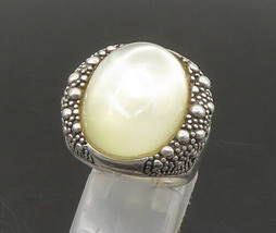 MICHAEL DAWKINS 925 Silver - Vintage Mother Of Pearl Cocktail Ring Sz 6- RG23323 - £94.53 GBP