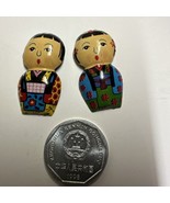 Kokeshi Dolls Tin PIN Pinbacks EUC Vintage 1.25 Tall Made in Japan Pins ... - £17.85 GBP