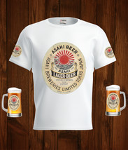 Asahi Beer Logo White Short Sleeve  T-Shirt Gift New Fashion  - £25.27 GBP