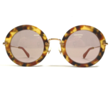 Miu Sunglasses SMU 13N UA5-4M2 Gold Tortoise Round Frames with Pink Lenses - $199.75