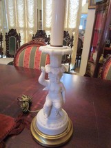 Parian Bisque Figurine Angel Cherub Lamp 11&quot; Brass Base - £96.97 GBP