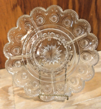 Clear Pressed Glass Vintage Deviled Egg Relish Tray 1&quot; Center Dip Olive ... - £26.39 GBP