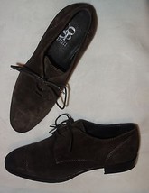 Barneys New York Distressed Suede Oxfords, Brown Size 6.5 NEW - £94.77 GBP