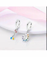 Paint palette and brush sterling silver earrings - $15.84