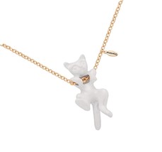 Lovely Hanging White and Black Cat Necklace for Cat - £34.42 GBP
