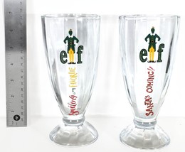 Set of 2 Elf the Movie Christmas Pilsner Beer Glasses w/ Movie Quotes (2004) - £11.17 GBP