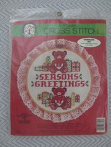 4 Vintage Sealed Christmas Holiday Cross Stitch &amp; Candlewicking Decor Kits - £15.93 GBP