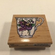 2000 Stampendous Pansy Teacup Theme Rubber Stamp - $12.99