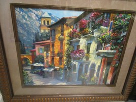 Howard Behrens - Village Hideaway Framed Embellished Glicee On Canvas 21 X 27&quot; - £750.85 GBP