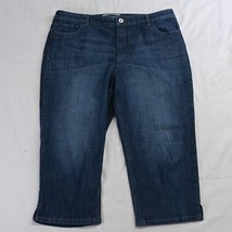 Chico&#39;s Platinum 2.5 / 14 Ultimate Fit Slim Cropped Dark Stretch Denim Jeans - £11.60 GBP