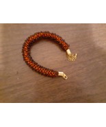 Deep ruby magatama beaded kumihimo bracelet adjustable (item 110) - $41.16 CAD