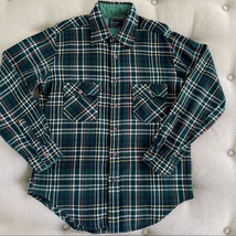 Vintage 70s JC Penney Green Plaid Flannel Button Up Shirt M - $389.09 MXN