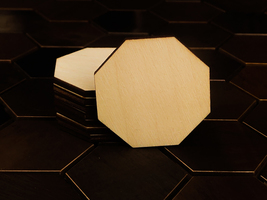 3 pcs | Wooden Octagon 5&quot; / 12.5cm | Laser cut octagons for DIY, wood craft - £4.43 GBP