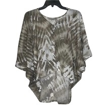 Bryn Walker Poncho Oversize Top Size Small Tan White Pattern 100% Cotton... - £31.65 GBP