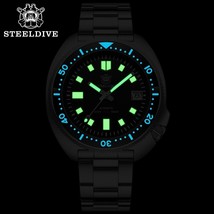 SD1970 Steeldive Captain Willard 6105 Diver Watch Seiko NH35 Black Green - £97.25 GBP