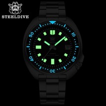 SD1970 Steeldive Captain Willard 6105 Diver Watch Seiko NH35 Black Green - $2,319.59 MXN