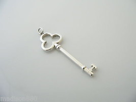 Tiffany &amp; Co Silver Trefoil Key Pendant Charm 4 Necklace Bracelet Gift Love - £257.33 GBP