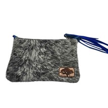 Home Tree Leather Hair on Hide Zippered Pouch 9x7&quot; with tassel Handmade - $33.66