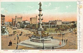 Wien Vienna Austria~Praterstern Mit TEGETTHOFF-MONUMENT~1906 Psmk Postcard - £5.70 GBP