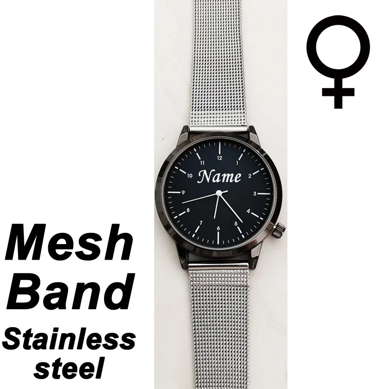 Personalized Men&#39;s Women&#39;s Wristwatch Customized Engraved With Your Name on Man&#39; - £90.14 GBP