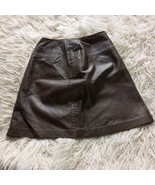 Vintage KELITA New York Leather Skirt 1970s A-Line Brown Fully Lined 12 ... - $30.39