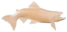 Sculpture MOUNTAIN Lodge Brown Trout Fish Large Almond Off-White Resin - £262.98 GBP