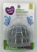 Parent&#39;s Choice Simplyst Bottle Nipple 3+Months Medium Flow 2 Pack BPA Free NEW - £11.53 GBP