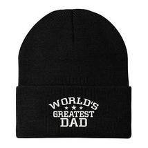 Trendy Apparel Shop World&#39;s Greatest Dad Embroidered Winter Long Cuff Beanie - B - £11.98 GBP