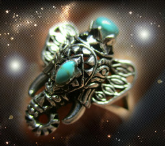 HAUNTED EXOTIC ELEPHANT RING HALLOWEEN GOD OF EXTREME LUCK RARE ALBINA MAGICK - £192.70 GBP