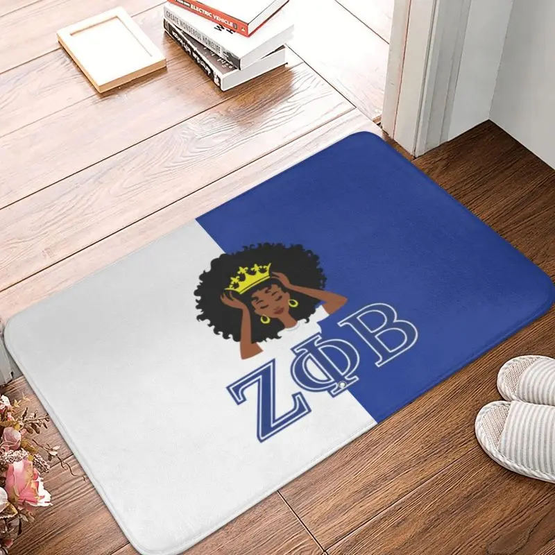 Zeta Phi Beta Sorority Front Door Mat Indoor Absorbent ZOB Greek Letter ... - $15.99