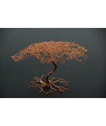Handcrafted Pure Copper Metal Wire Bonsai Tree Sculpture 3.7&quot; in height  - £58.98 GBP