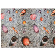 Dundee Deco Sea Shell Bathroom Mat - 39&quot; x 26&quot; Beige Waterproof Non-Slip Quick D - £30.54 GBP