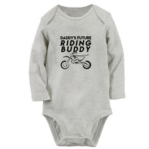Daddy&#39;s Future Motocross Riding Buddy Baby Bodysuit Newborn Romper Infant Outfit - £9.43 GBP