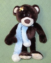 14&quot; Petting Zoo Get Well Teddy Bear Bandage Floppy Plush Brown + Blue Scarf Toy - £12.37 GBP