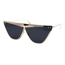 Damen Retro Modische Sonnenbrille Flach Top Gold Metall Trapezoid Rahmen UV 400 - £10.28 GBP