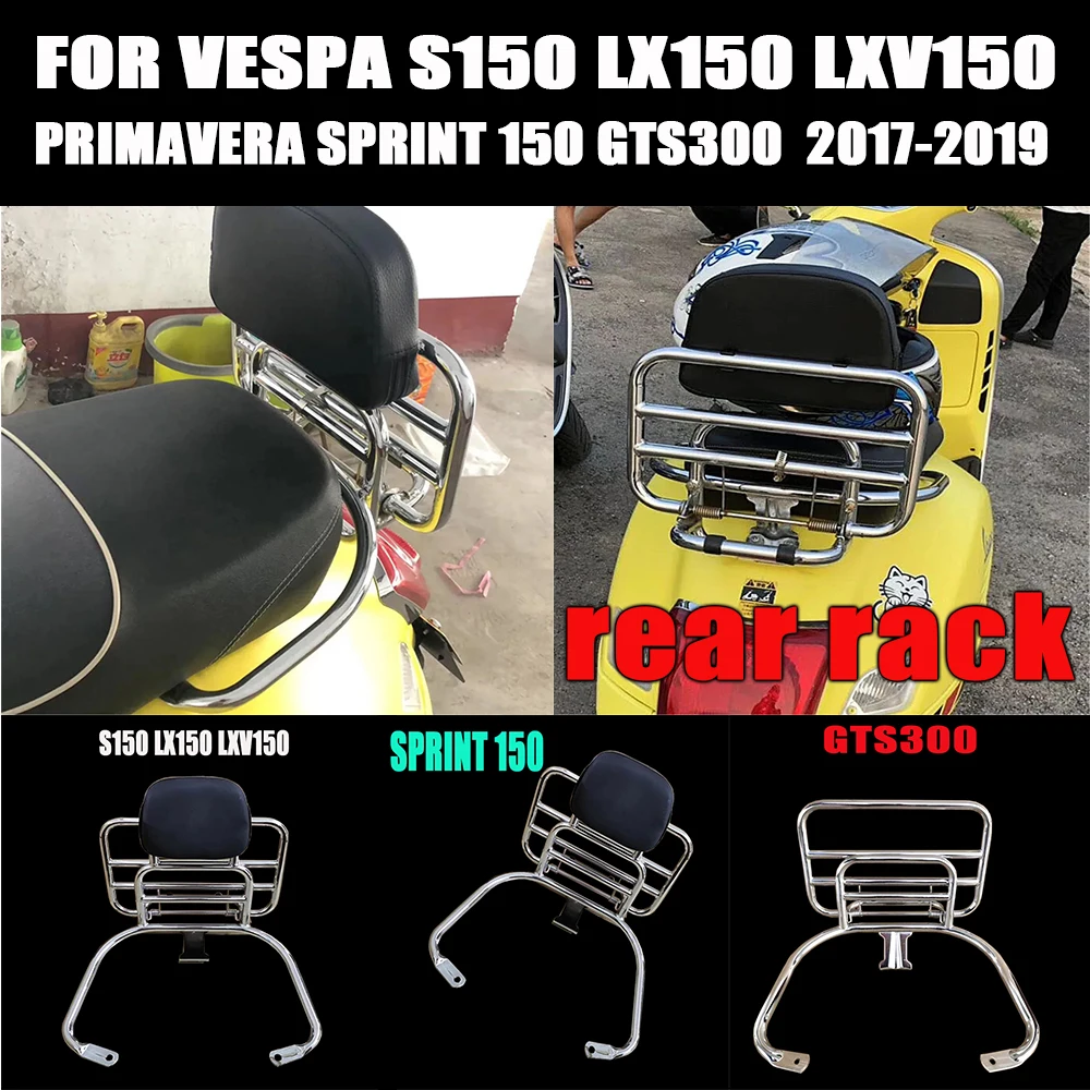 Rear Luggage Rack with Bonus Metal Clamp FOR VESPA S150 LX150 LXV150 PRI... - $184.32