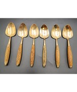 Antique Rosewood Bronze and Wood Set of 6 Teaspoon Thailand Rare - $37.39