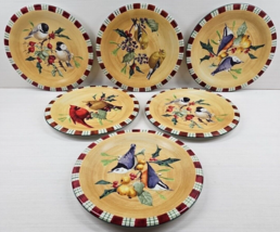 6 Pc Lenox Winter Greetings Everyday Salad Plate Mix Set Birds Ribbons Holly Lot - £54.39 GBP