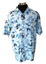 Protest Clothing Hawaiian Shirt Men&#39;s Size L Blue Tropical Island Casual... - £16.34 GBP