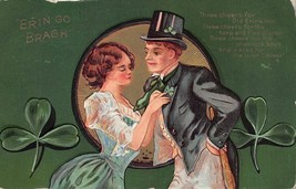 Levigata Per Festa di San Patrizio ~ Erin Go BRAGH-3 Cheers Isle ~1910 Cartolina - £8.02 GBP