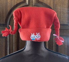 Baby Red Fleece Hat Beanie With Braids Pig Tails - $95.19 MXN