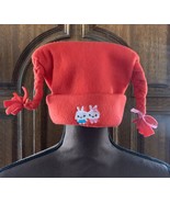 Baby Red Fleece Hat Beanie With Braids Pig Tails - €4,37 EUR