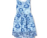 NWT The Childrens Place Girls Sleeveless Blue Floral Lace Woven Dress Si... - $12.99
