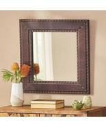 Dodds Handcrafted Boho Studded Leather Square Wall Mirror - £91.63 GBP