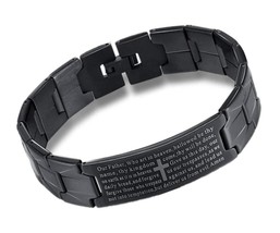 Prayer Cross Bracelet for Men Women English - $40.52